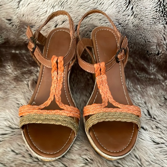 Kellie & Katie Strappy Wedge Sandals size 7.5/38 - Picture 1 of 9